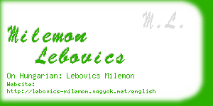 milemon lebovics business card